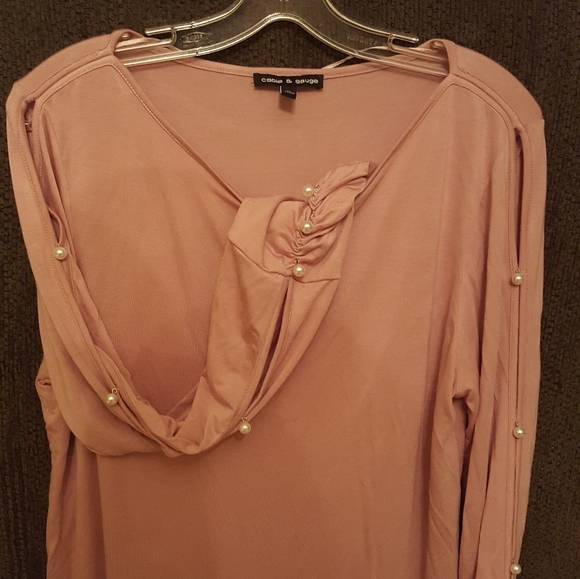 Pink Top with Pearls - Picture 1 of 3